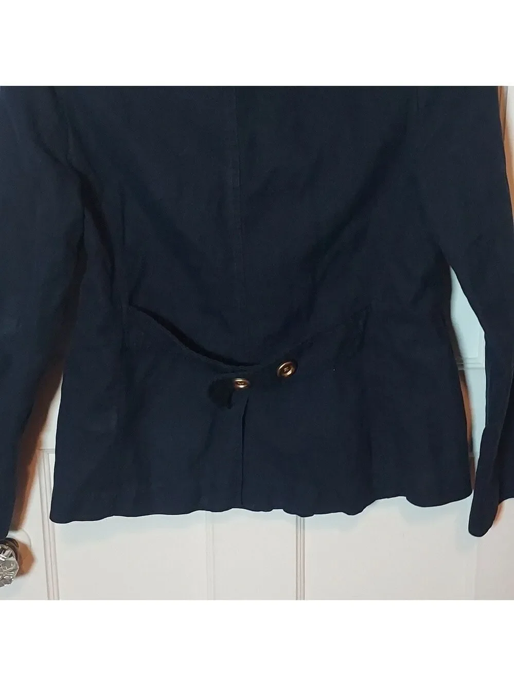 J Crew Metallic Denim Double Breasted Peacoat Size 6